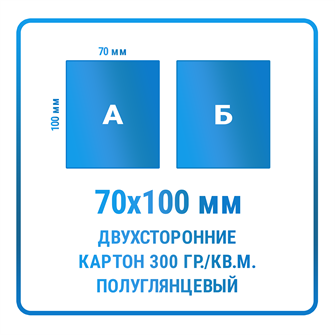 Листовки 70х100 мм, двухсторонние, картон 300 гр./кв.м. полуглянцевый 10345