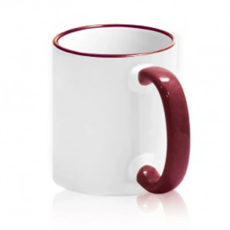 Кружка с БОРДОВЫМ ОБОДКОМ и БОРДОВОЙ РУЧКОЙ  с печатью Вашего логотипа или изображения 10019