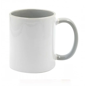 Кружка с СЕРОЙ ВНУТРЕННЕЙ ПОВЕРХНОСТЬЮ и СЕРОЙ РУЧКОЙ  с печатью Вашего логотипа или изображения 10036