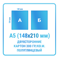Листовки А5 (148х210 мм), двухсторонние, картон 300 гр./кв.м. 10156
