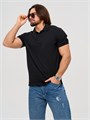 Рубашка поло с Вашим логотипом  с коротким рукавом черная 10384