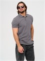 Рубашка поло с Вашим логотипом  с коротким рукавом серая 10388