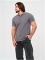 Рубашка поло с Вашим логотипом  с коротким рукавом серая 10388