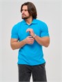 Рубашка поло с Вашим логотипом  с коротким рукавом бирюзовая 10390