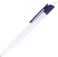 Ручка пластиковая шариковая Vivapens HIT (белая с фиолетовым) с Вашим логотипом 10083