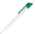 Ручка пластиковая шариковая Vivapens HIT (белая с зеленым) с Вашим логотипом 10087