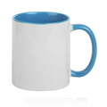 Кружка с ГОЛУБОЙ ВНУТРЕННЕЙ ПОВЕРХНОСТЬЮ и ГОЛУБОЙ РУЧКОЙ  с печатью Вашего логотипа или изображения 10030