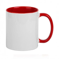 Кружка с КРАСНОЙ ВНУТРЕННЕЙ ПОВЕРХНОСТЬЮ и КРАСНОЙ РУЧКОЙ  с печатью Вашего логотипа или изображения 10033