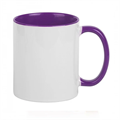 Кружка с ФИОЛЕТОВОЙ ВНУТРЕННЕЙ ПОВЕРХНОСТЬЮ и ФИОЛЕТОВОЙ РУЧКОЙ  с печатью Вашего логотипа или изображения 10038