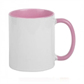 Кружка с РОЗОВОЙ ВНУТРЕННЕЙ ПОВЕРХНОСТЬЮ и РОЗОВОЙ РУЧКОЙ  с печатью Вашего логотипа или изображения 10040